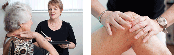 Physiotherapie: Beratung, Kniemassage